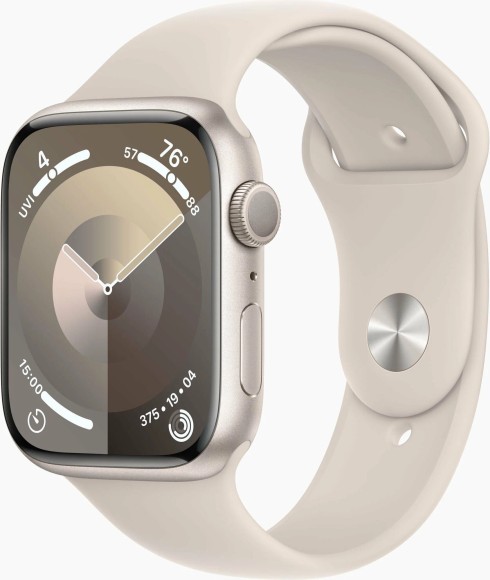 Умные часы Apple Watch Series 9 GPS 41мм/M/L MR8U3 корпус сияющая звезда Sport Band ремешок  (Сияющая звезда, Сияющая звезда)