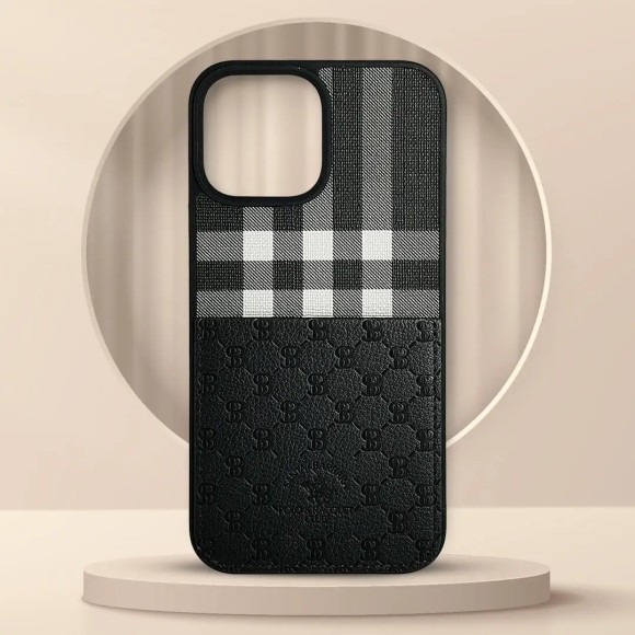 Чехол-накладка для iPhone 14 Santa Barbara PLAID клека черный