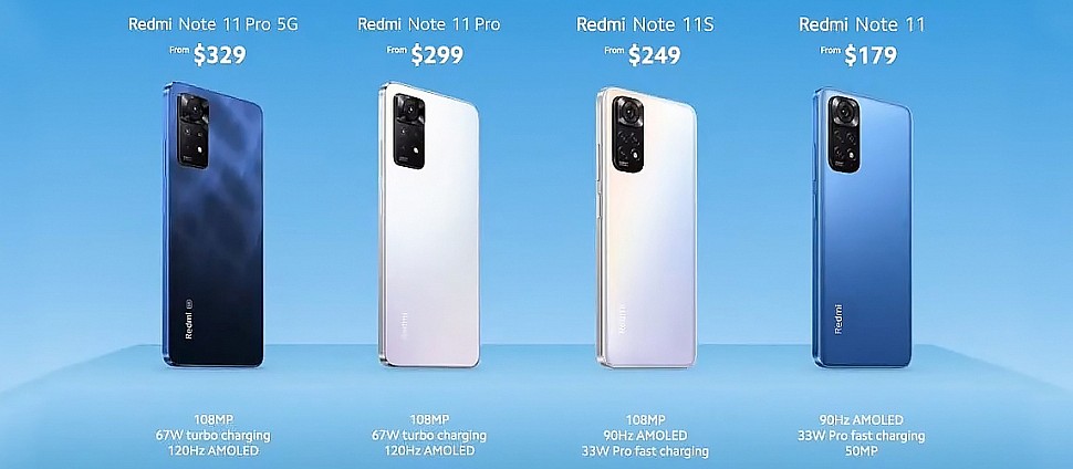 Сравнение цен Redmi Note 11, 11S, 11 Pro и 11 Pro 5G