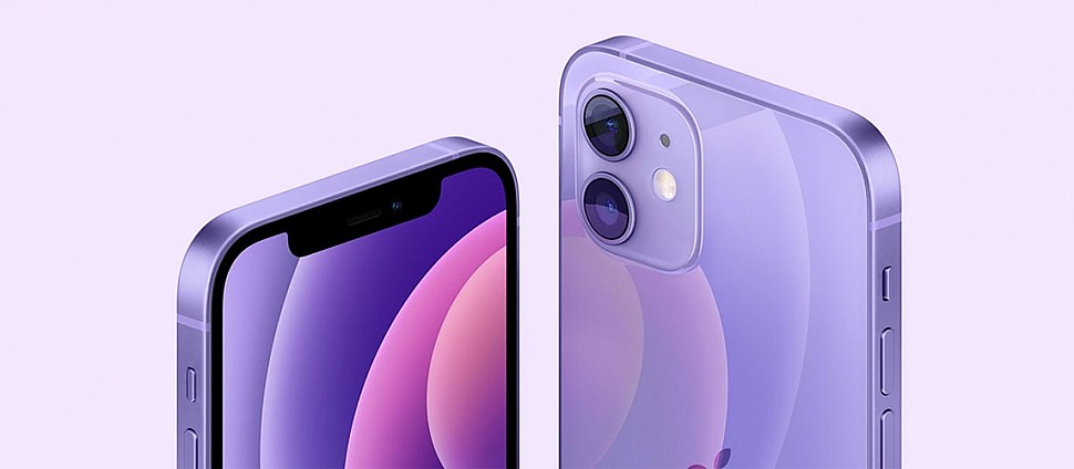 iPhone 12 и iPhone 12 mini фиолетового цвета