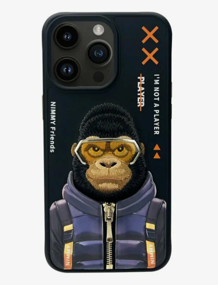 Чехол-накладка для iPhone 15 Pro Max  Nimmy обезьянка в курточке