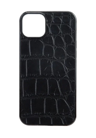 Чехол-накладка для iPhone 12/12 Pro Leather Case крокодил черный