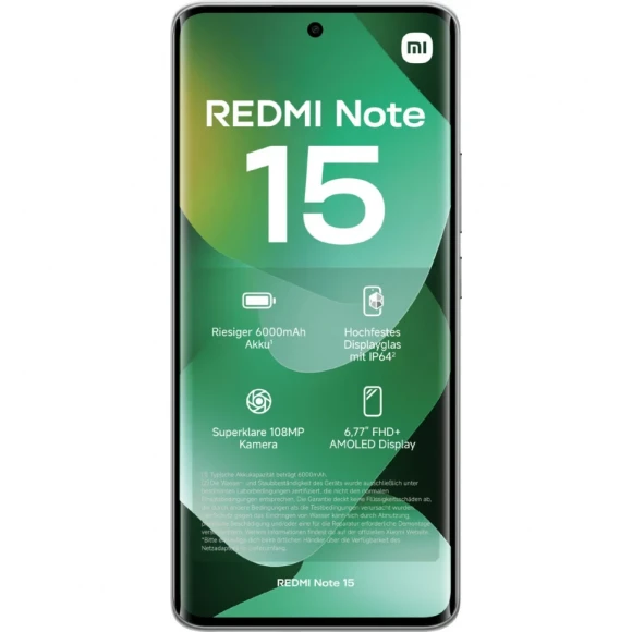 Смартфон Xiaomi Redmi Note 15 256Gb/8Gb EUR (Green) Смартфон Xiaomi Redmi Note 15 256Gb/8Gb EUR (Green)