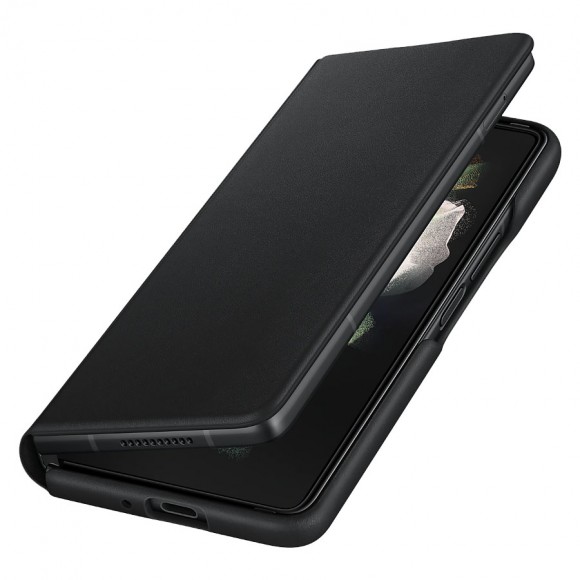 Чехол (клип-кейс) для Samsung Galaxy Z Fold3 Leather Flip Cover (EF-FF926LBEGRU) (черный)