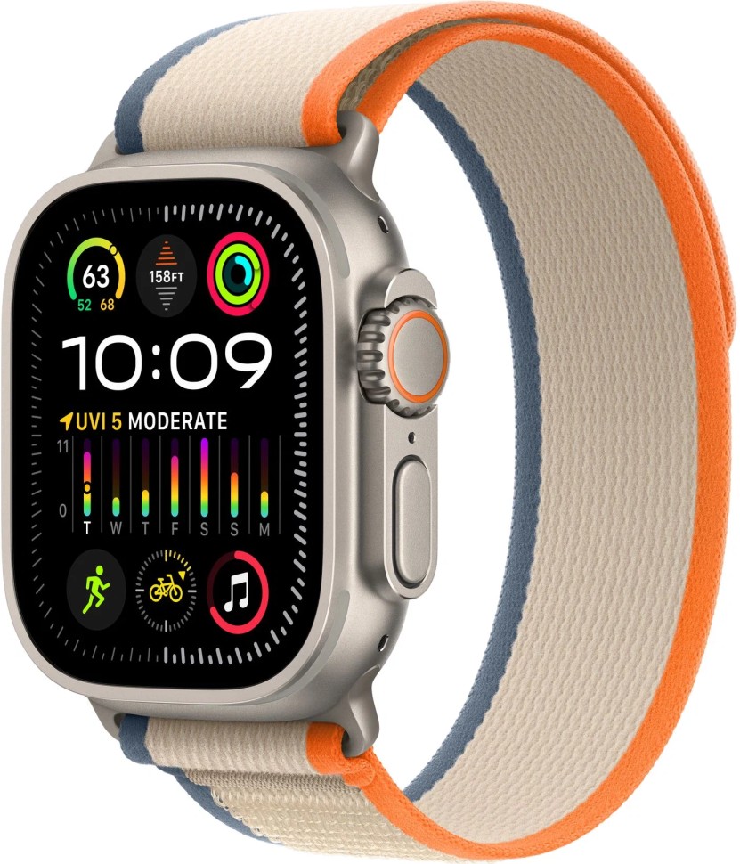 Apple Watch Ultra 2 MRF13 49 S M Titanium Case GPS Cellular Orange Beige Trail Loop
