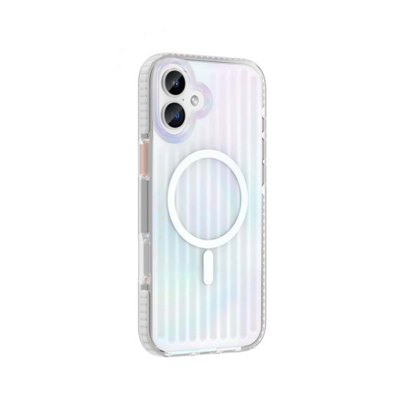 Чехол-накладка для iPhone 16 Mutural Bumpy Clear Magsafe Series White