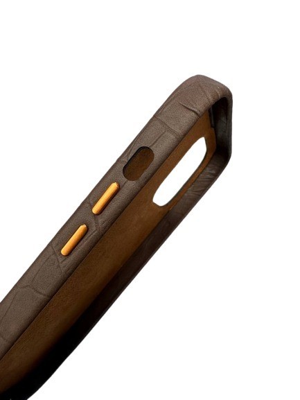 Чехол-накладка для iPhone 12/12 Pro Leather Case крокодил коричневый Чехол-накладка для iPhone 12/12 Pro Leather Case крокодил коричневый