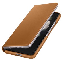 Чехол (клип-кейс) для Samsung Galaxy Z Fold3 Leather Flip Cover (EF-FF926LAEGRU) (коричневый)