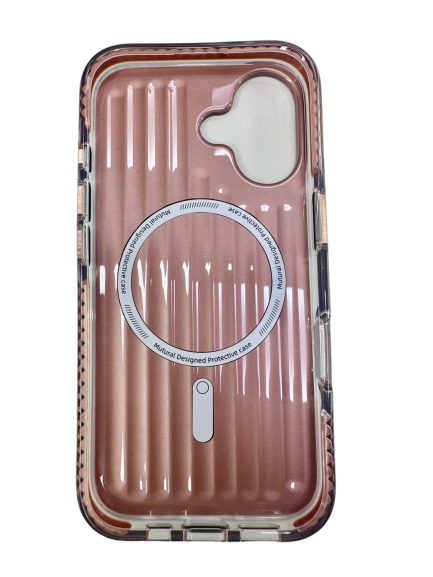 Чехол-накладка для iPhone 16 Mutural Bumpy Clear Magsafe Series Rose Gold