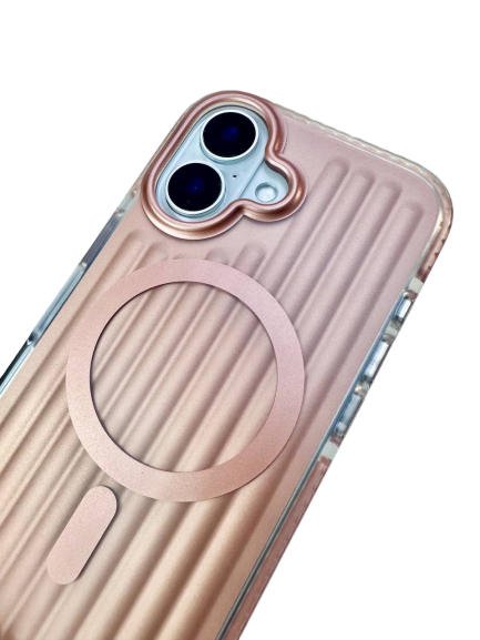 Чехол-накладка для iPhone 16 Mutural Bumpy Clear Magsafe Series Rose Gold