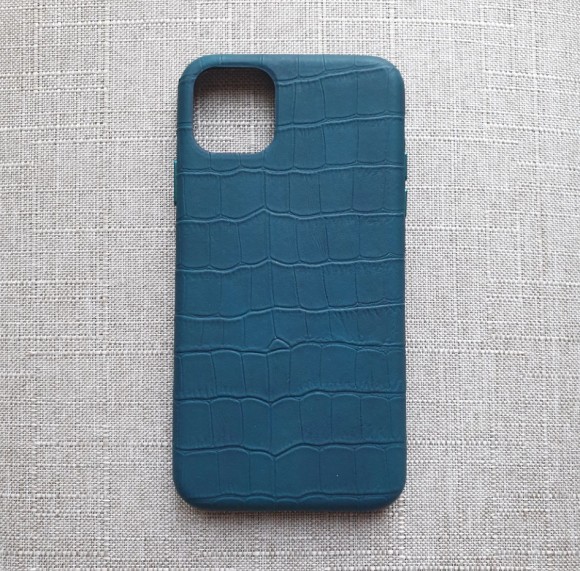 Чехол-накладка для iPhone 12 Pro Max Leather Case крокодил темно-зеленый