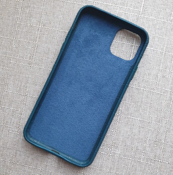 Чехол-накладка для iPhone 12 Pro Max Leather Case крокодил темно-зеленый