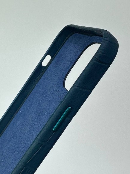 Чехол-накладка для iPhone 12 Pro Max Leather Case крокодил темно-зеленый