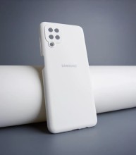 Чехол-накладка Samsung A12 Silicone Case белый