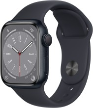 Умные часы Apple Watch Series 8 MNUJ3 45 мм S/M Aluminium Case, midnight Sport Band (Темная ночь, Темная ночь)