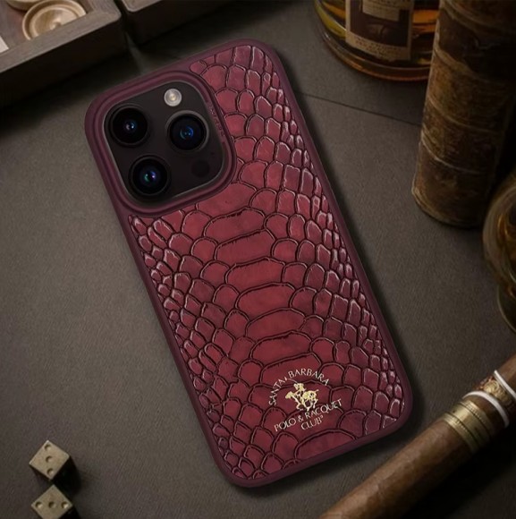 Чехол-накладка для iPhone 15 Pro Santa Barbara Knight бордовый