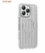Чехол-накладка для iPhone 16 Pro Max Mutural Bumpy Solid Magsafe Series  Silver