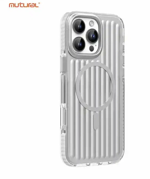 Чехол-накладка для iPhone 16 Pro Max Mutural Bumpy Solid Magsafe Series  Silver