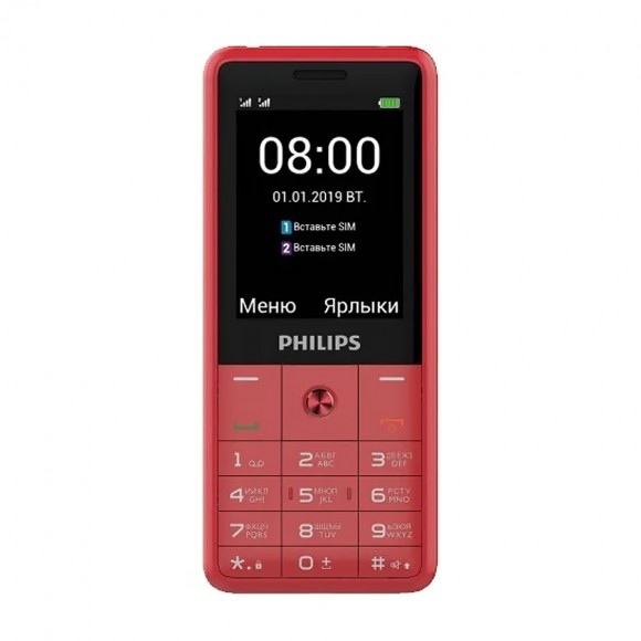 Телефон Philips E169 Xenium (красный)