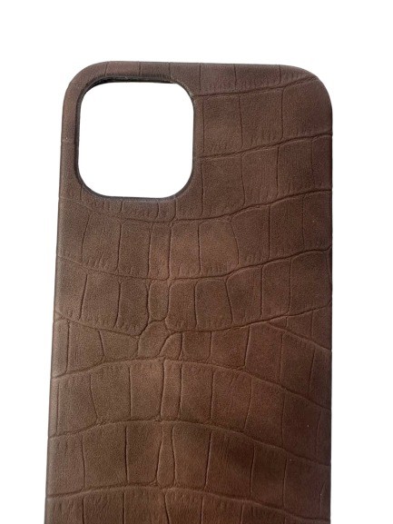 Чехол-накладка для iPhone 12 Pro Max Leather Case крокодил коричневый Чехол-накладка для iPhone 12 Pro Max Leather Case крокодил коричневый