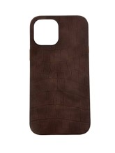 Чехол-накладка для iPhone 12 Pro Max Leather Case крокодил коричневый