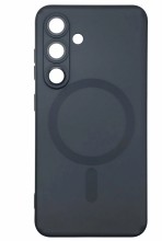 Чехол-накладка Samsung S25 FE Fashion case MagSafe пластик прозрачный черный