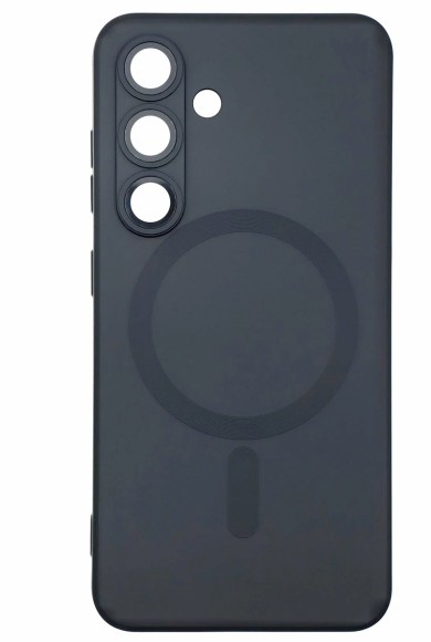 Чехол-накладка Samsung S25 FE Fashion case MagSafe пластик прозрачный черный