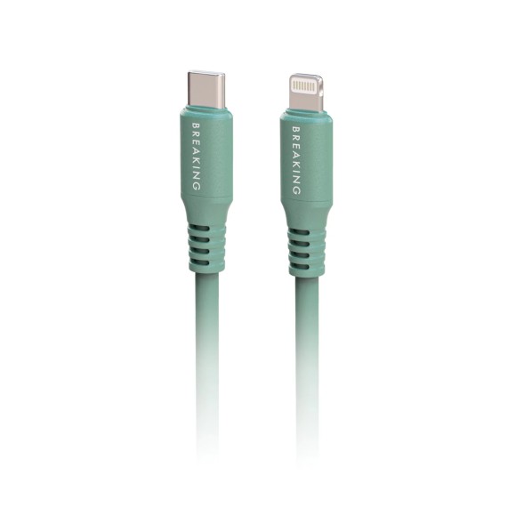 Lightning Breaking K21 USB-С-Lightning 3.0A 1м зеленый