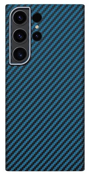 Чехол-накладка Samsung S23 Ultra KZDOO Keivlar черно-синий