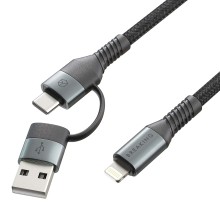 Lightning Breaking K30 USB-A/USB-C-Lightning 3.0A 1,2м черный