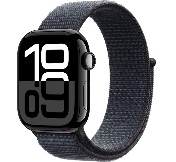 Умные часы Apple Watch Series 10 42mm MWWG3 Jet Black Aluminum Case with Black Sport Loop (Jet Black, Black)