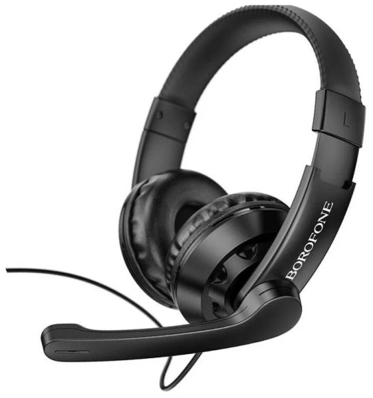 Проводные наушники Borofone BO102 Amusement, USB+Jack 3.5mm, черный