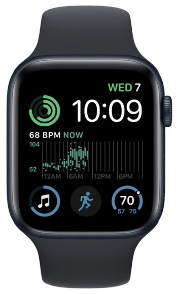 Умные часы Apple Watch Series SE Gen 2 MNT83 40 мм M/L  Aluminium Case, midnight Sport Band (Темная ночь, Темная ночь) Умные часы Apple Watch Series SE Gen 2 MNT83 40 мм M/L  Aluminium Case, midnight Sport Band (Темная ночь, Темная ночь)