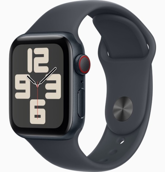 Умные часы  Apple Watch Series SE 2024 44mm/M/L MXEK3 корпус алюминий цвета тёмная ночь Sport Band ремешок (Midnight, Midnight)