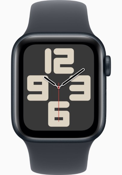 Умные часы  Apple Watch Series SE 2024 44mm/M/L MXEK3 корпус алюминий цвета тёмная ночь Sport Band ремешок (Midnight, Midnight)