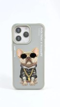 Чехол-накладка для iPhone 15 Pro Max  Nimmy бульдожек с цепью