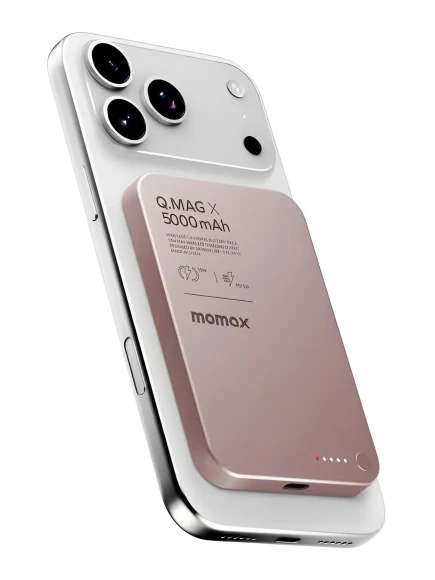 Аккумулятор Momax Mag X1 10000 mAh розовый титан