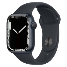 Часы Apple Watch Series 7 GPS 45mm Aluminum Case with Sport Band (MKN53) (темно-серый, Черный)