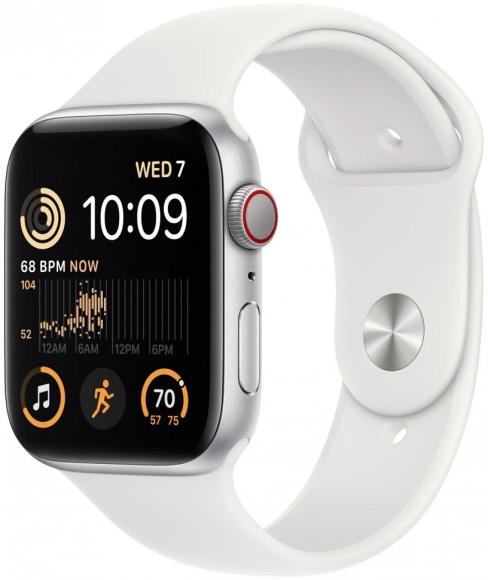 Умные часы Apple Watch Series SE Gen 2 MNL93 40 мм Aluminium Case GPS, silver/white Sport Band (Серебристый, Белый )