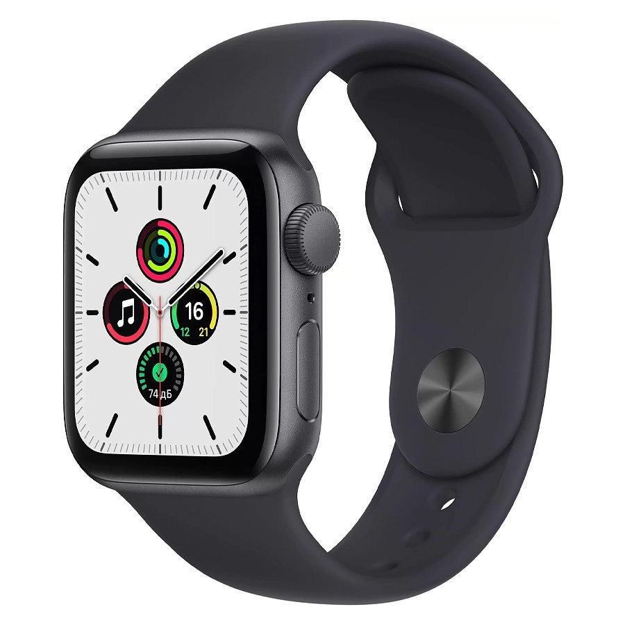 Умные часы Apple Watch Series SE Gen 1 44 мм MKRR3 Aluminium Case GPS  корпус алюминий темно-серый, спортивный ремешок (Темно-серый, Темная ночь)  купить недорого, по низкой цене в Краснодаре - интернет-магазин Dicentre