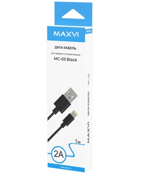 Lightning Maxvi MC-03 2A 1м черный Lightning Maxvi MC-03 2A 1м черный