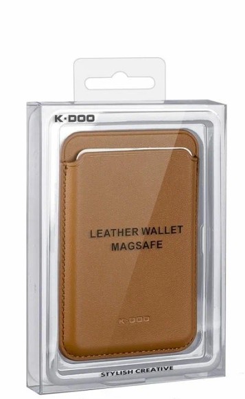 Чехол бумажник K-DOO Leather Wallet Magsafe светло-коричневый