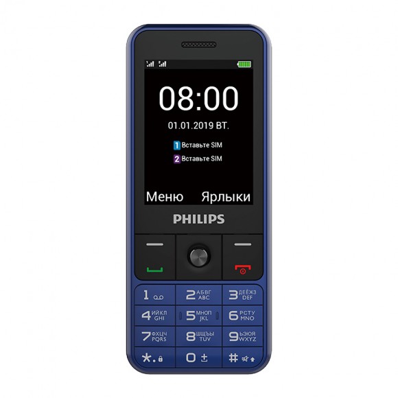Телефон Philips E182 Xenium (голубой)