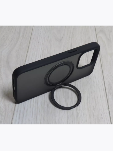 Чехол-накладка для iPhone 15 Hoco Stand Magnetic 2в1 черный