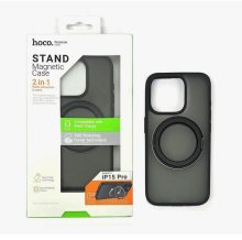 Чехол-накладка для iPhone 15 Hoco Stand Magnetic 2в1 черный