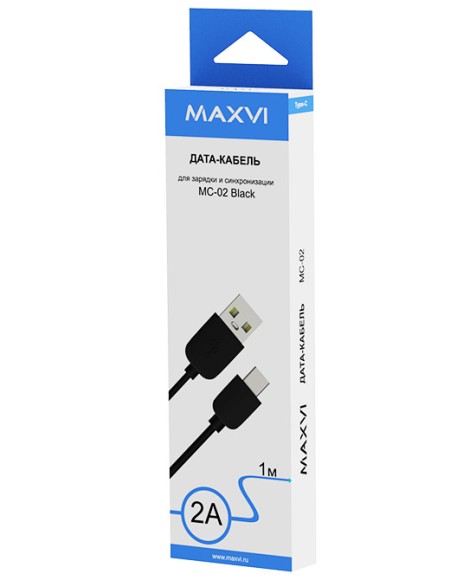Type-C Maxvi MC-02  2A 1м черный Type-C Maxvi MC-02  2A 1м черный