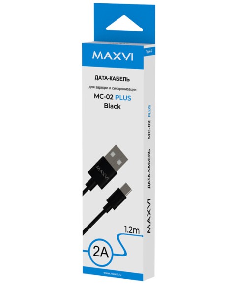 Type-C Maxvi MC-02 plus 2A 1,2м ,черный Type-C Maxvi MC-02 plus 2A 1,2м ,черный