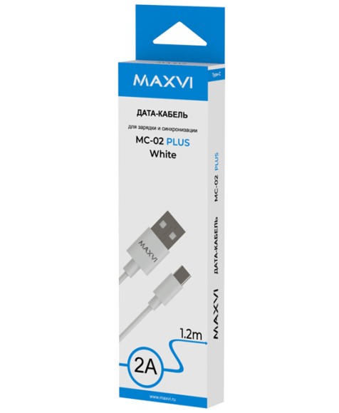 Type-C Maxvi MC-02 plus 2A 1,2м ,белый Type-C Maxvi MC-02 plus 2A 1,2м ,белый
