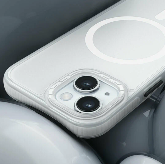 Чехол-накладка для iPhone 15 Pro Hoco Drop Proof Magnetic белый Чехол-накладка для iPhone 15 Pro Hoco Drop Proof Magnetic белый
