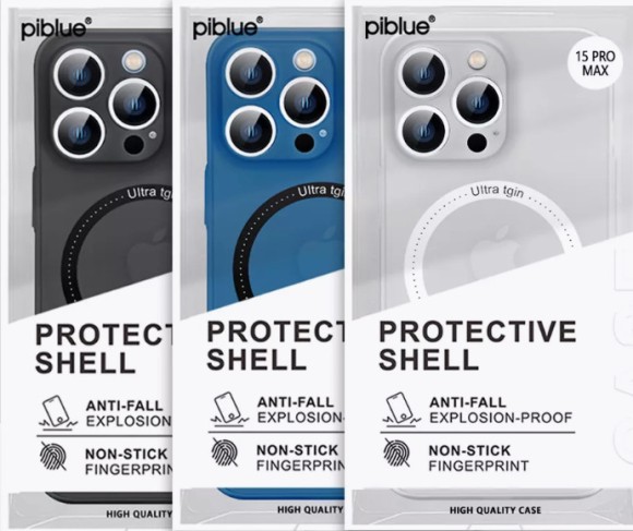 Чехол-накладка для iPhone 15 Pro Max PiBlue Protective Shell синий Чехол-накладка для iPhone 15 Pro Max PiBlue Protective Shell синий